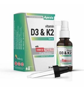 Apexis Vitamin D3 & K2 Takviye Edici Gıda Sprey 30 ml