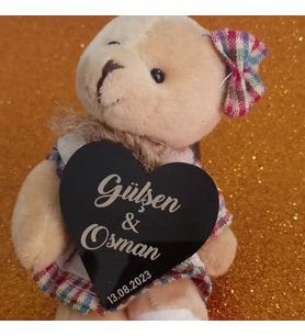 PLEKSİ KALP Magnet-  Magnet Nikah Şekeri - Nişan Şekeri - Söz Şekeri - Düğün Magnet - Nişan Magnet - Söz Magnet - Yenidoğan Magnet - Doğum Magnet - Yaş Magnet 7cm