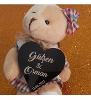 PLEKSİ KALP Magnet-  Magnet Nikah Şekeri - Nişan Şekeri - Söz Şekeri - Düğün Magnet - Nişan Magnet - Söz Magnet - Yenidoğan Magnet - Doğum Magnet - Yaş Magnet 7cm