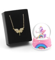 Sevgiliye Özel Unicorn Kar Küresi & Melek Kolye
