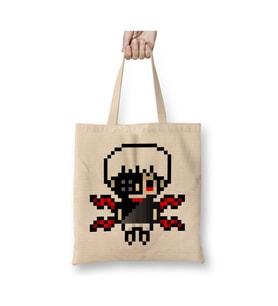 Tokyo Ghoul Kaneki Kun Pixels Beyaz Bez Çanta Uzun Saplı Alışveriş Çantası Plaj Çantası