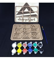 sharp&art Ahşap Toplama ve Çıkarma Boyayarak Öğrenme Aktivite Etkinlik Sanat Seti