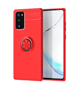 Durukar® Samsung Galaxy Note 20 Kılıf Range Yüzüklü Silikon - Kırmızı