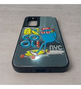 Samsung A54 Uyumlu Aynalı Desenli Telefon Kılıfı (Siyah)