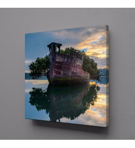 GÖLDEKİ ORMAN KANVAS TABLO 30x30cm (Karışık)