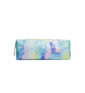 Dijital Mavi-Pembe Suni Deri Kalemlik Kalem Çantası