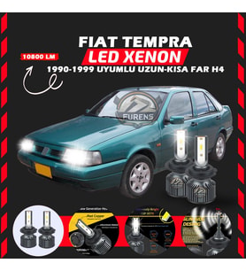 Fiat Tempra Uzun - Kısa Far Uyumlu Şimşek Etkili Led Xenon Premium Series H4