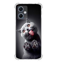 PrintiFy Xiaomi Redmi Note 12 5G Uyumlu Kedi 2 Baskılı Şeffaf Köşe Korumalı Antişok Kılıf