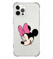 Apple iPhone 12 Pro Uyumlu Köşe Korumalı Antişok  Kapak Minnie Mouse Tasarımlı Şeffaf  Kılıf