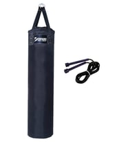 Desfabe Polydes 120x30 Cm Kolonlu Boks Kum Torbası Siyah+Atlama İpi