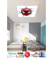 Örümcek Adam Led Çocuk Tavan Avize 60cm X 60cm, 60watt Led Aydınlatma Avize, Spaderman Avize