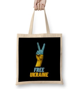 FRee Ukraine War With Russia -Stay Strong Ukraine Flag 2022 Bez Çanta Uzun Saplı