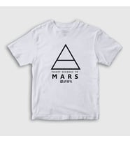 Presmono Unisex Çocuk Beyaz Logo 30 Seconds To Mars T-Shirt 172012tt (Beyaz)