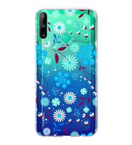 Huawei P40 Lite E Uyumlu Kapak Flowers Tasarımlı Şeffaf Silikon Kılıf