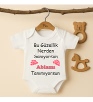 Pia Baby B31 %100 Pamuk Ablamı Tanımıyorsun Yazılı Tasarlanabilir Bebek Body (Ekru)