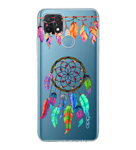 PrintiFy Oppo A15 ile Uyumlu Nazar Boncuğu 6 Baskılı Kamera Korumalı Şeffaf Silikon Kılıf