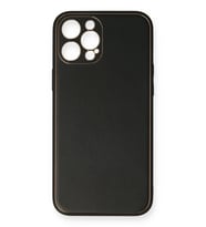 Durukar® iPhone 12 Pro Kılıf Coco Deri Silikon Kapak - Siyah