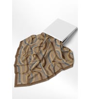 Belli Karma Desenli Twill İpek Eşarp 4424D