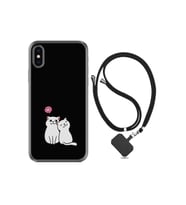 Apple Iphone Xs Max Kılıf Silikon Desen Boyun Askılı Love Cats 1690
