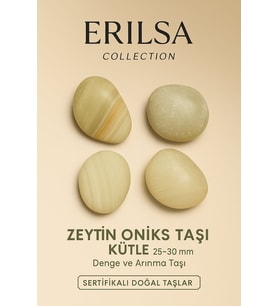 Sertifikalı Zeytin Oniks Taşı Kütle 25–30 mm – Denge ve Arınma Taşı Doğal Enerji Taşı (Çok Renkli)