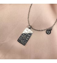 Kişiye Özel 925 Ayar Gümüş Terazi Burcu Tarot Kolye