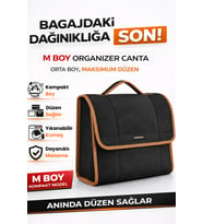 Oto Bagaj Organizer Bagaj Çantası M Boy Kaymaz Cırt Bantlı Velur Kompakt Düzenleyici