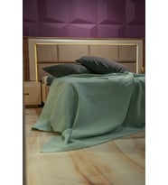 Sofline Premium %100 Pamuk Tek Kişilik Yazlık Pike, Yatak Örtüsü, Terletmez Kumaş(PUDRA RENK) (160x240cm)