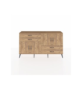 Arges Konsol 3 Raflı 4 Çekmeceli 4 Kapaklı 176x30x99 Çam-Çam