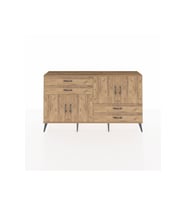 Arges Konsol 3 Raflı 4 Çekmeceli 4 Kapaklı 176x30x99 Çam-Çam