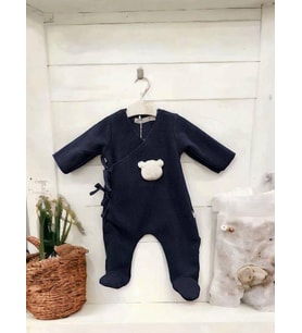 Kız Bebek Ayıcık Desenli Polar Kışlık Tulum
