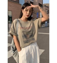 Unisex Present Baskılı Oversize Tshirt (Bej)
