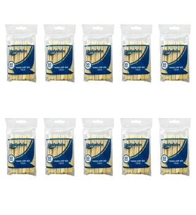 Dolphin Ahşap Yassı Tutamaklı Saplı Çöp Şiş - Boy : 12 Cm. - 50 Adetlik 10 Paket
