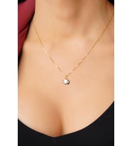 14 Ayar Altın Küp Zincirde Fil Kolye Ucu (Sarı)