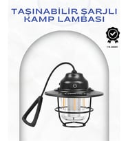 Geometrik Tasarımlı Kamp Lambası – Type-C Şarj, Ayarlanabilir Parlaklık - Lisinya