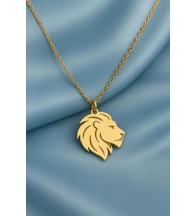 Kişiye Özel Aslan Kolye 925K Gümüş (Gold)
