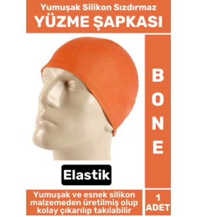 Premium Su Geçirmez Elastik Yumuşak Yüzücü Havuz Deniz Yüzme Şapkası Silikon Bone 1 Adet