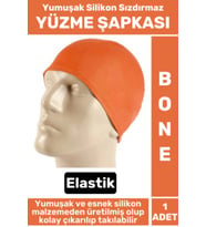 Premium Su Geçirmez Elastik Yumuşak Yüzücü Havuz Deniz Yüzme Şapkası Silikon Bone 1 Adet