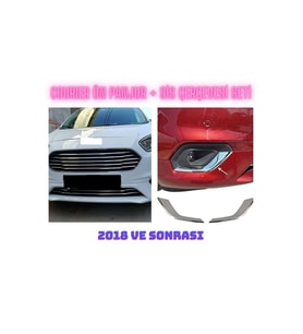 Courier Ön Panjur Ve Sis Çerçevesi Seti 2018 Ve Sonrası Paslanmaz Çelik 9 Parça (Metal)