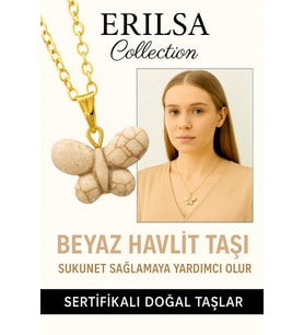 Sertifikalı Altın Renkli Kelebek Model Havlit Taşı Kolye – Huzur, Dönüşüm ve İçsel Özgürlük (Çok Renkli)