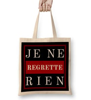 French Slogan Je Ne Regrette Rien Bez Çanta Uzun Saplı
