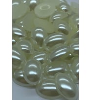 Süsleme Taşı Elips Şekilinde Inci Beyazı 10x14mm Plastik Taş 1000 Adet
