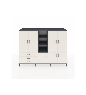 Kronos Dolap 11 Raflı 3 Çekmeceli 7 Kapaklı 220x59x163 Antrasit-Aytaşı