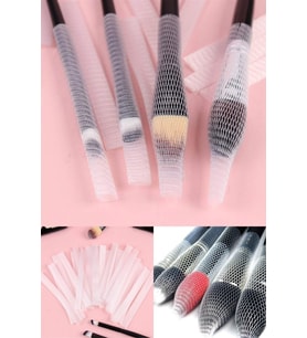 Makyaj Far Allık Kontür Eyeliner Fırça Koruyucu Set Esnek File Kapak Örgü Kılıf Seti 20li
