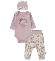 Civil Baby Butterfly Baskılı 3'lü 6-18 Takım - Lila