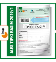ALES 2019/1 Mayıs ÖSYM Tıpkı Basım Çıkmış Soru Türkiye Geneli Dijital Çözümlü De