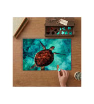 Su Kaplumbağası Denizde Tasarımı 240 parça Ahşap Puzzle Ahşap Kutuda MP09744