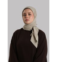 Koyu Bej Düz Klasik Eşarp İtalyan Dikişli Relax Kumaş Sade 202209_44