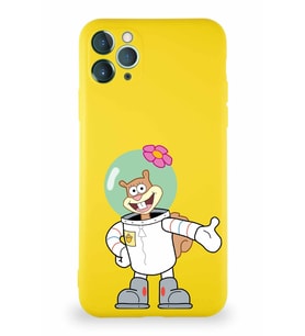 Apple iPhone 11 Pro Max Soft Premier Kapak Sandy Tasarımlı Silikon Kılıf - Sarı (Şeffaf)