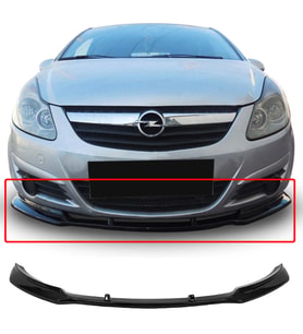 Opel Corsa D Ön Lip Plastik Parlak Siyah karlık-ön-ek-bodykit 2006-2014