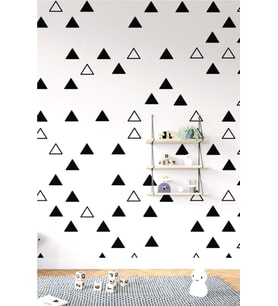 Üçgen Duvar Sticker, Bebek Ve Çocuk Odası Dekoratif Duvar Çıkartması 172 Adet 3-3,5cm Siyah